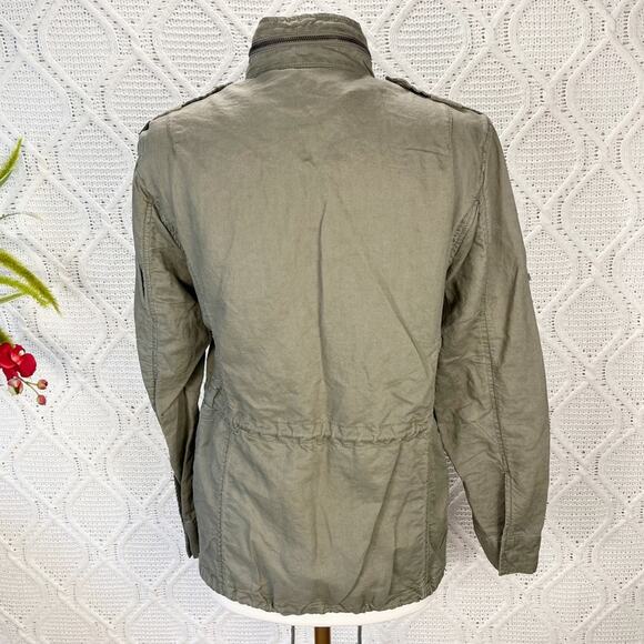 JACK & JILL Olive Green Military/Utility Cargo Long Sleeve Zip Jacket sz Small - Picture 8 of 14